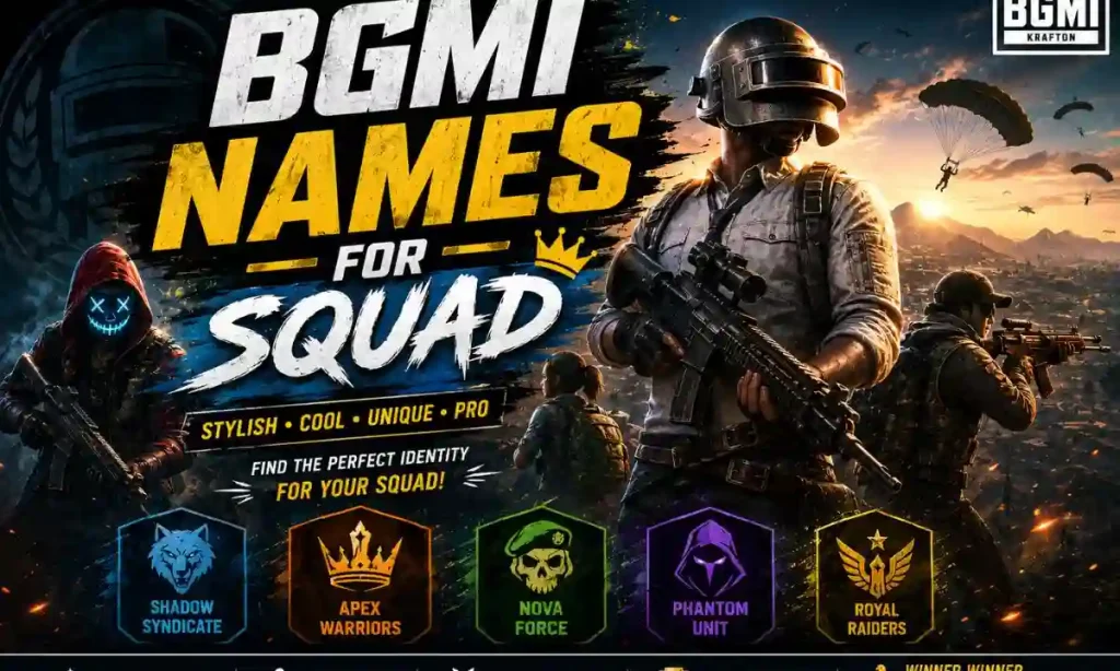 BGMI Names for Squad